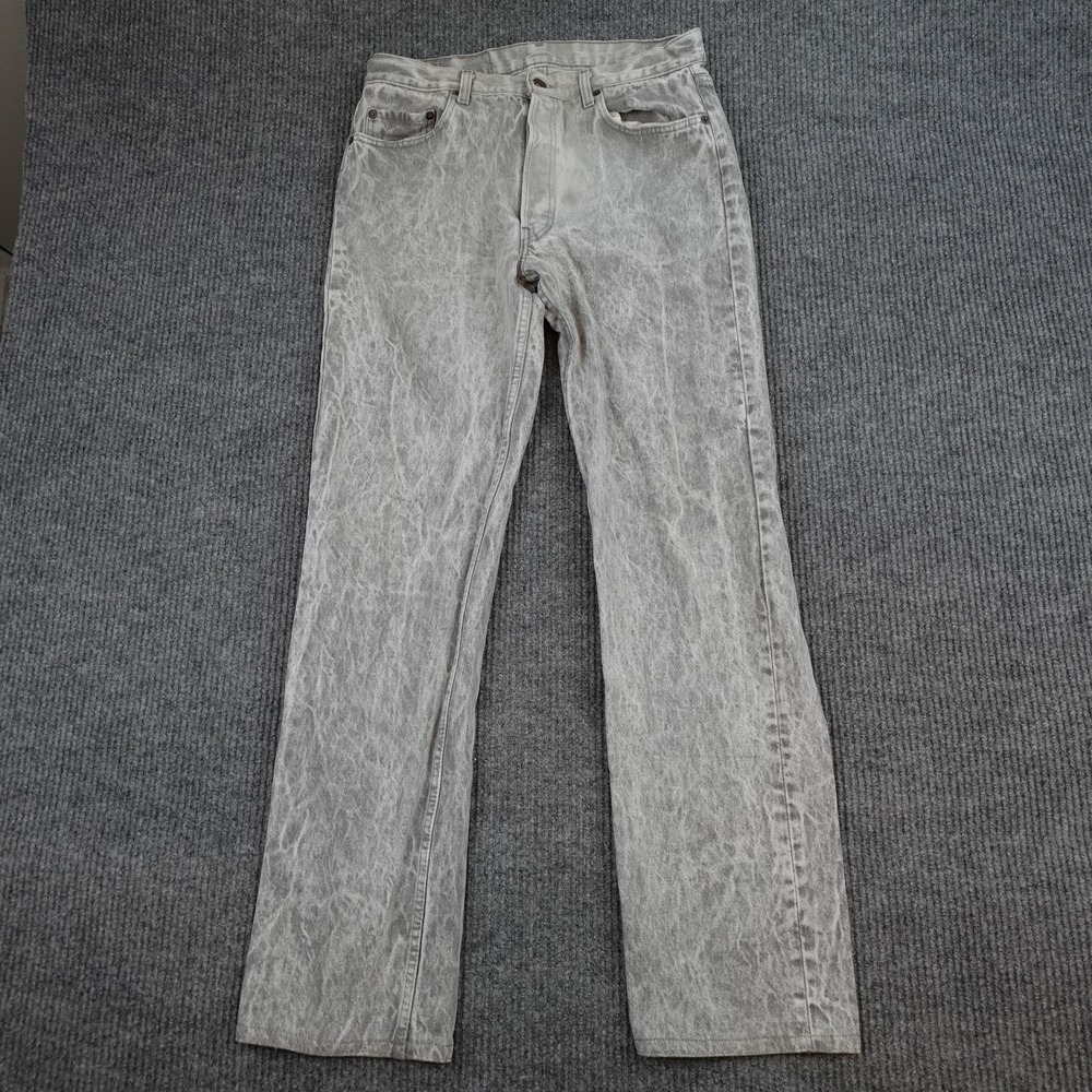 Vintage Levis 501 Jeans Mens 36x36 (32x33) Gray Acid Wash USA 90s